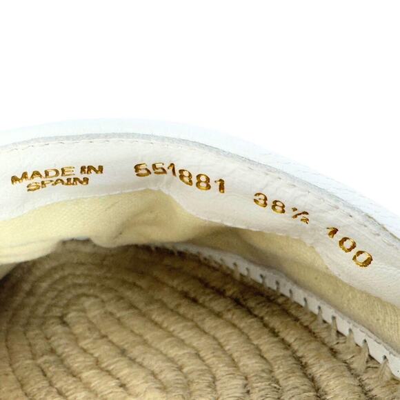 Gucci GG Logo Marmont Gold White Mattelasse‎ Espadrille Slide Flats Sandals 38.5 - Picture 9 of 11